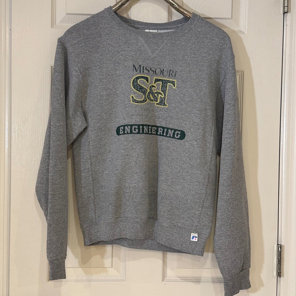 Russell Athletic Missouri S&T Engineering Sweatshirt Gray Mens Crewneck size S